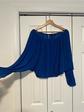 Bebe Cobalt Blue Batwing Blouse